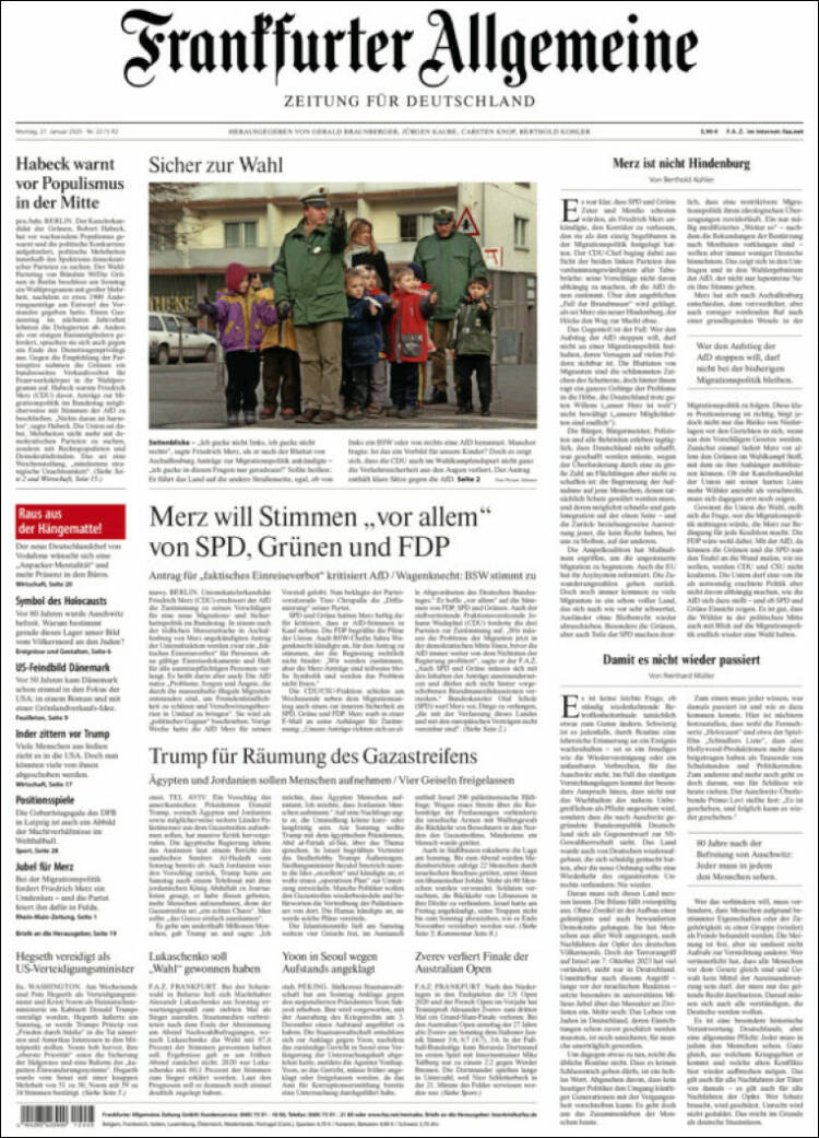 Portada de Frankfurter Allgemeine (Alemania)