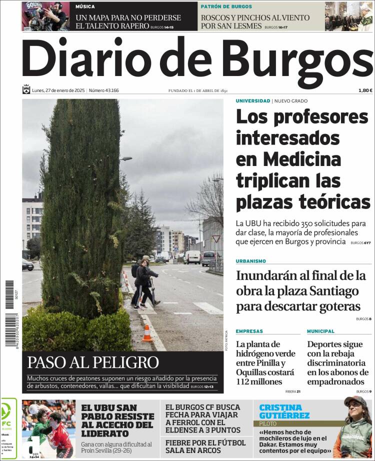 Portada de Diario de Burgos (España)