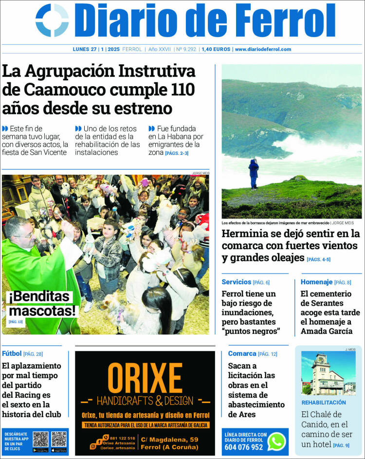 Portada de Diario de Ferrol (España)