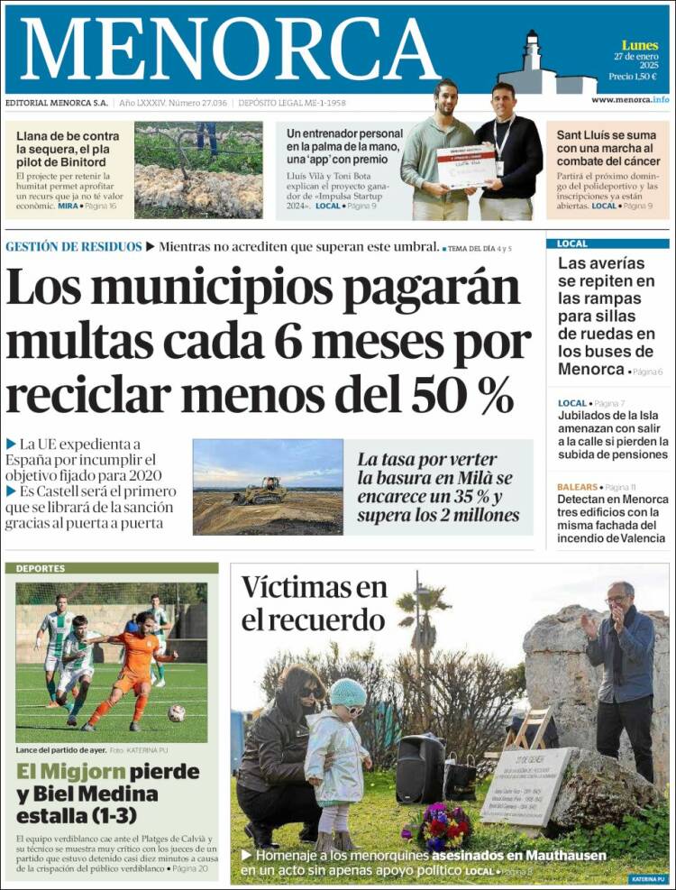 Portada de Menorca - Diario Insular (España)