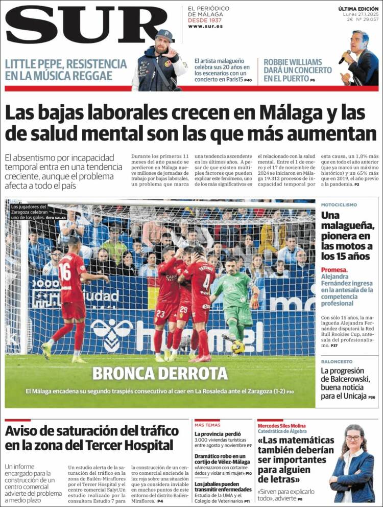 Portada de Diario el Sur (España)