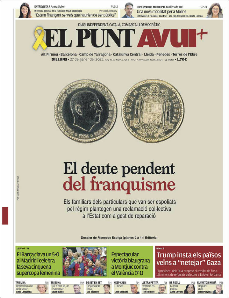 Portada de El Punt Avui (España)