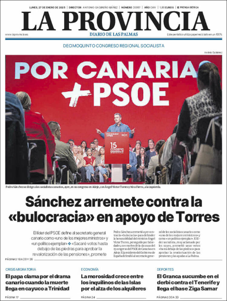 Portada de La Provincia (España)