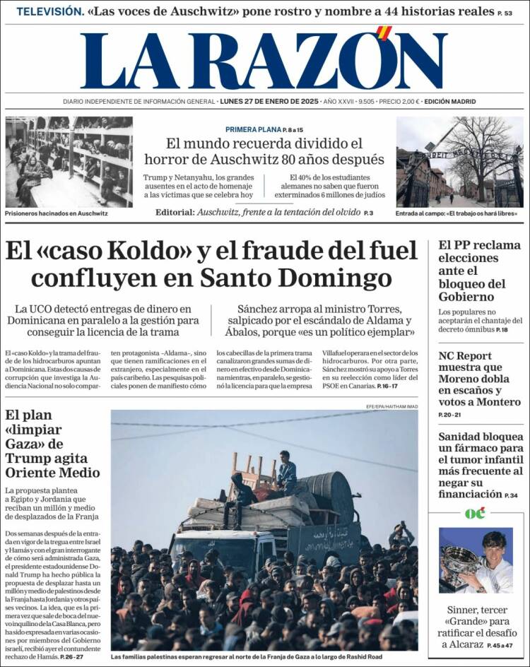 Portada de La Razón (España)