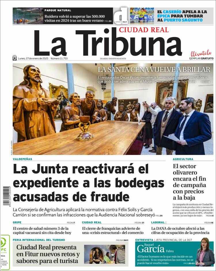 Portada de La Tribuna de Ciudad Real (España)