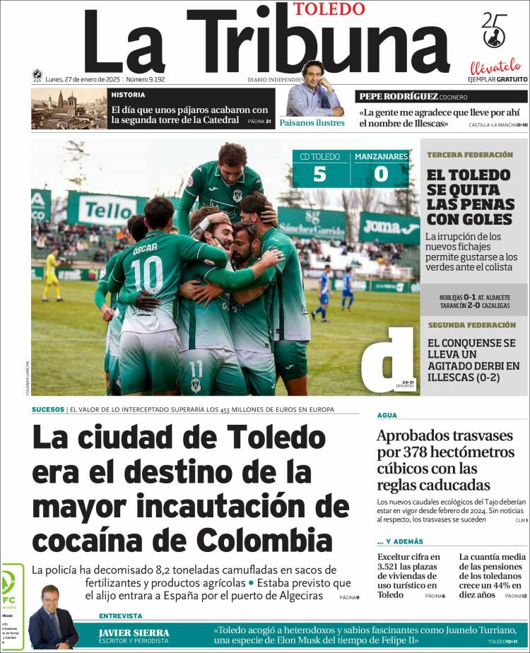 Portada de La Tribuna de Toledo (España)