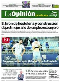 Portada de La Opinión de Málaga (España)