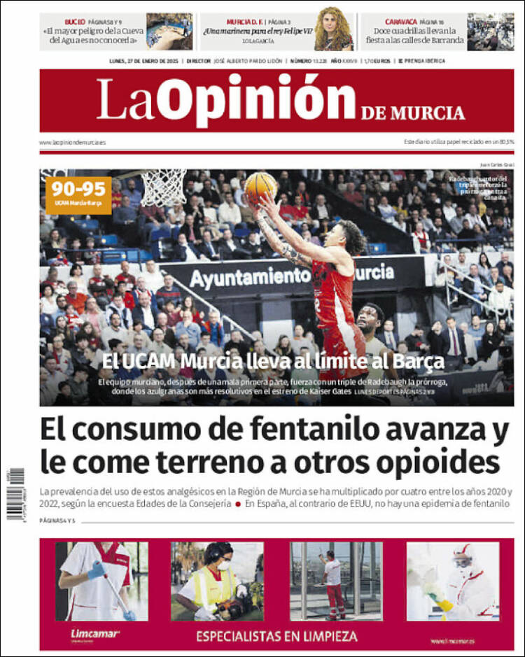 Portada de La Opinión de Murcia (España)