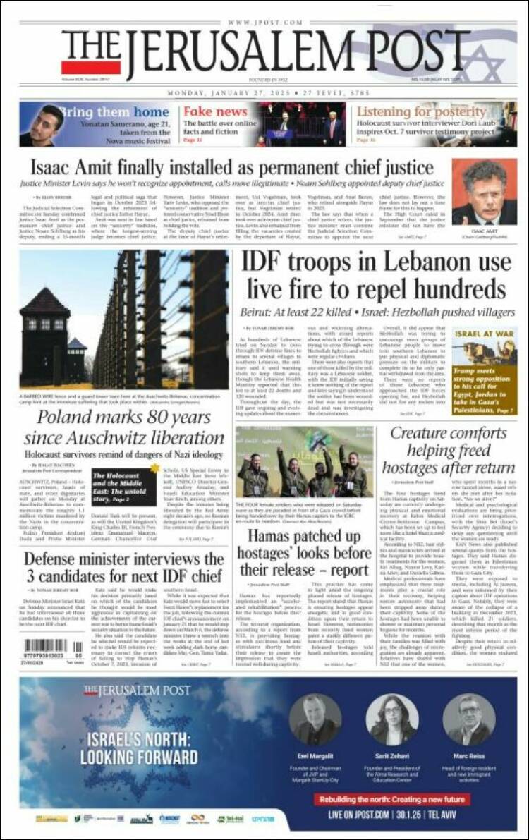 Portada de The Jerusalem Post (Israel)