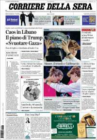 Portada de Corriere della Sera (Italia)