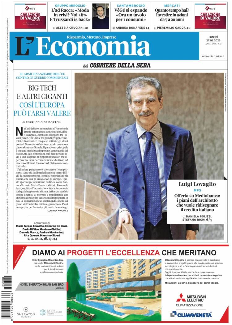 Portada de L'Economia (Italia)