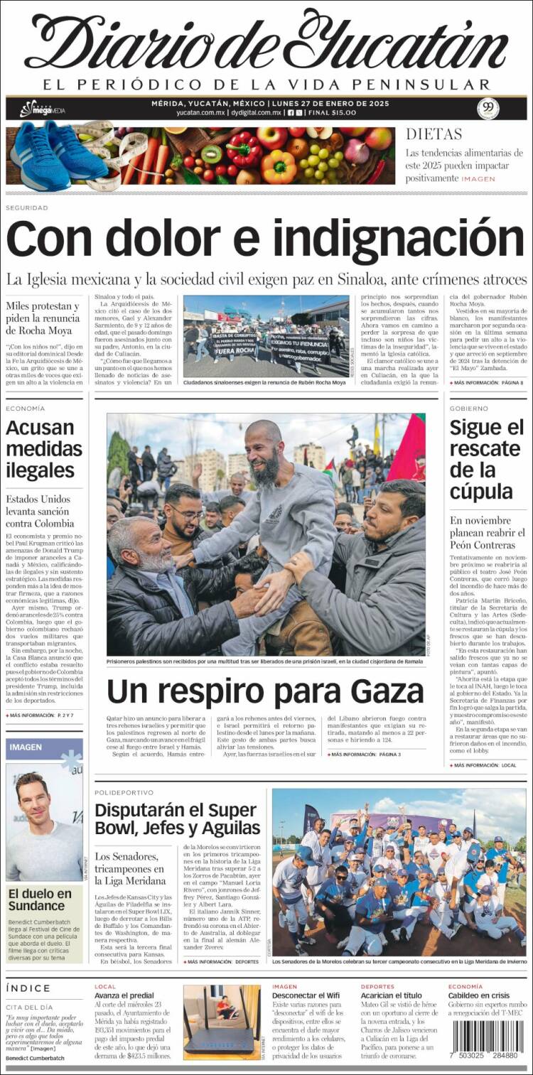 Portada de Diario de Yucatán (México)
