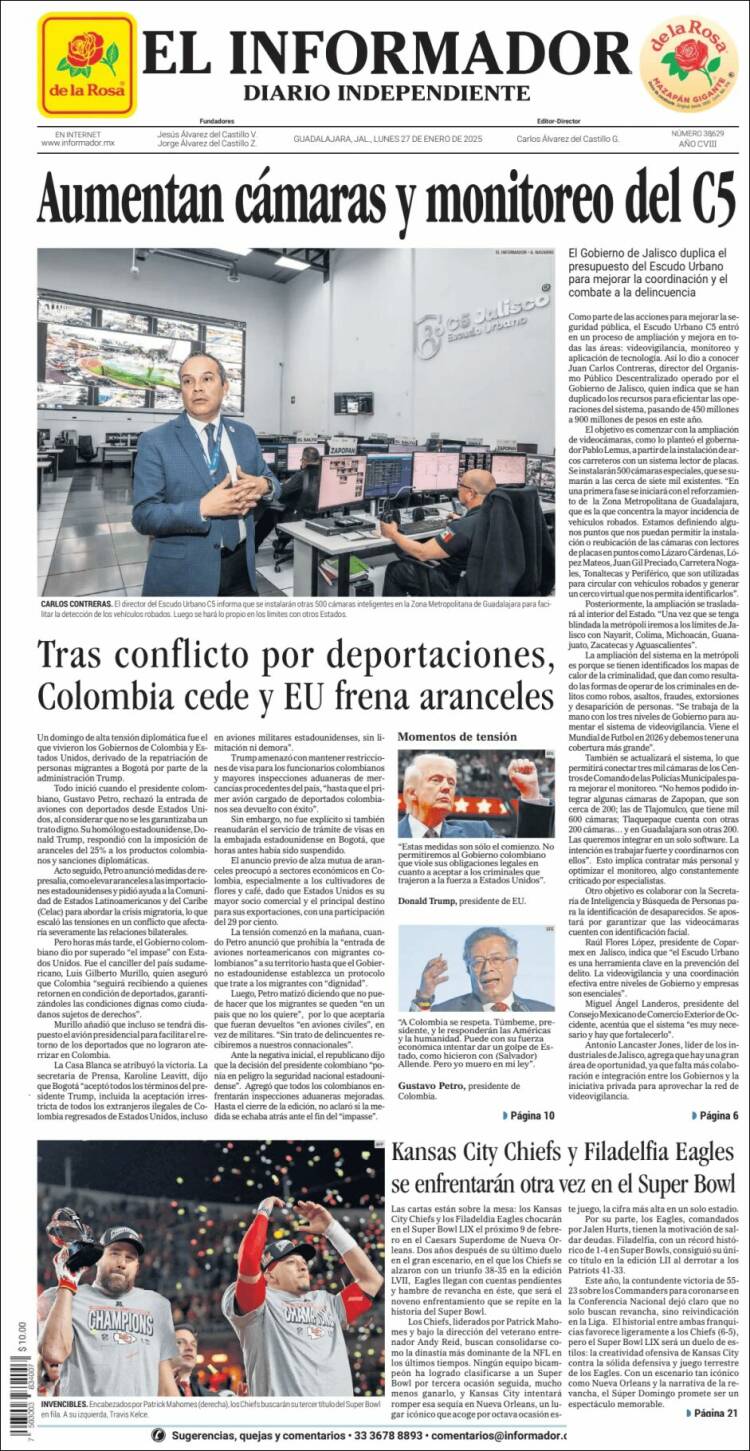 Portada de El Informador (México)
