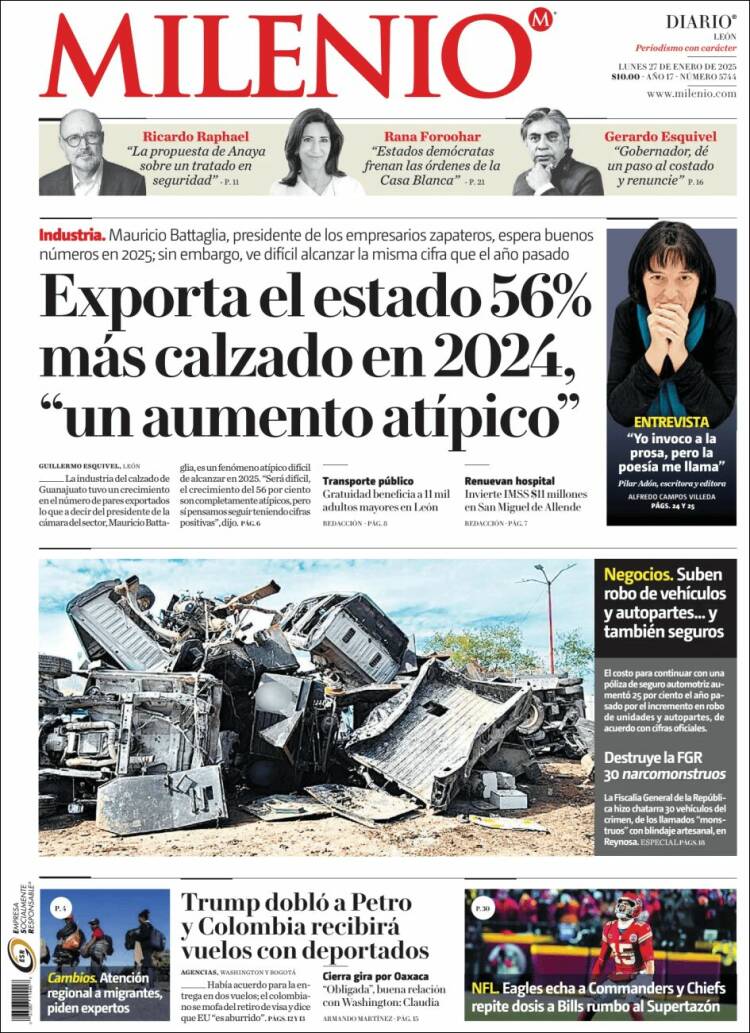 Portada de Milenio de León (México)