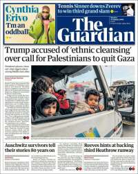 Portada de The Guardian (Royaume-Uni)