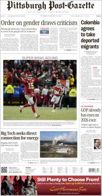 Portada de Pittsburgh Post-Gazette (USA)