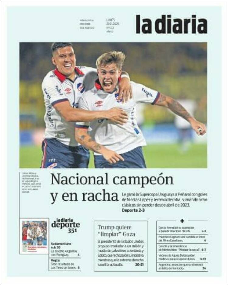 Portada de La Diaria (Uruguay)