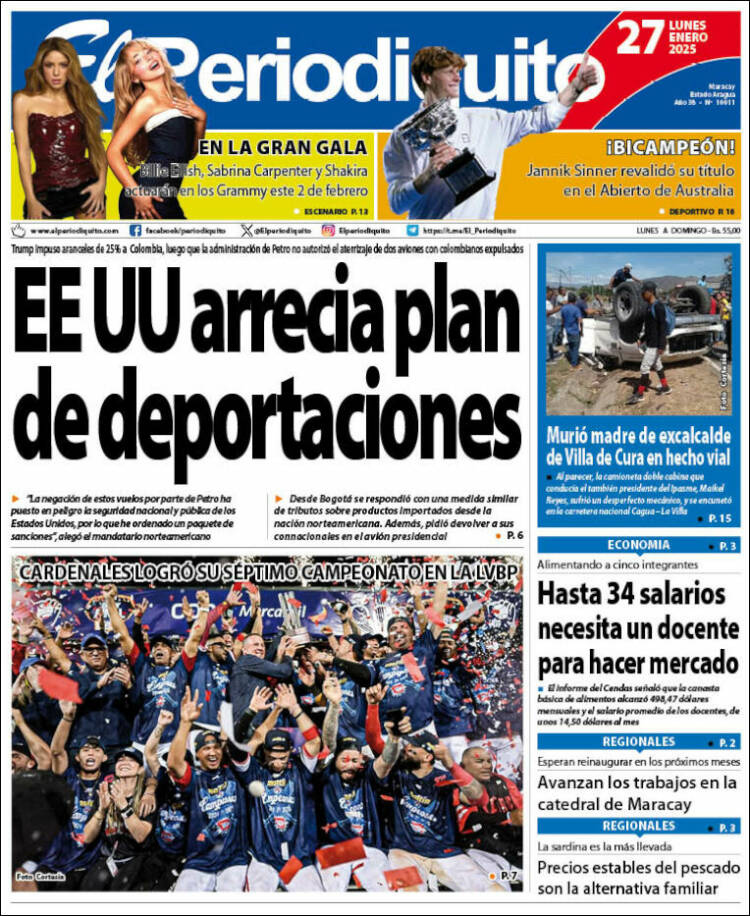 Portada de Periodiquito de Aragua (Venezuela)