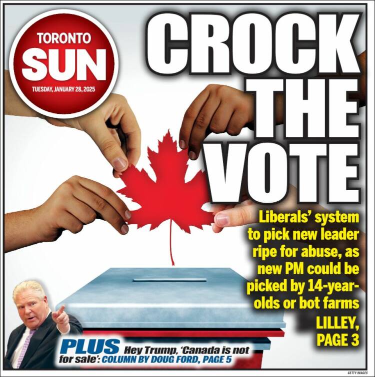 Portada de The Toronto Sun (Canadá)