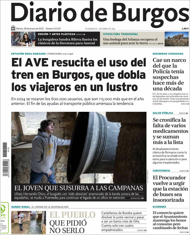 Portada de Diario de Burgos (España)