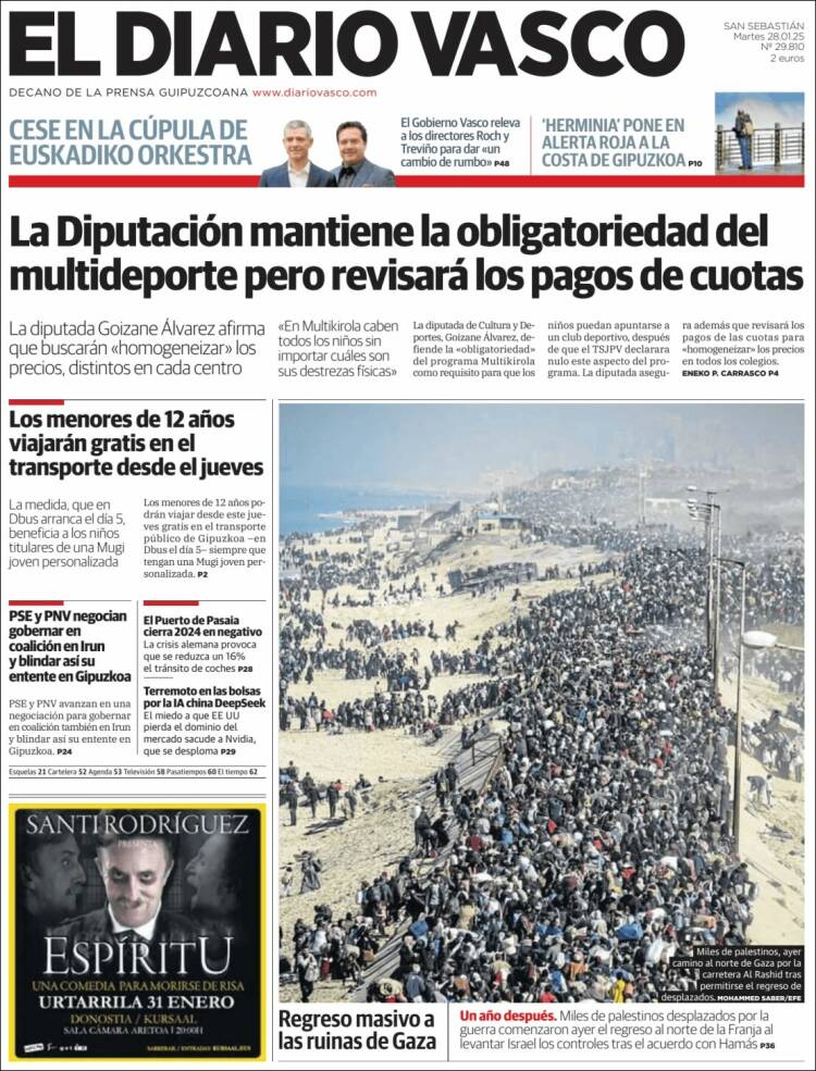 Portada de Diario Vasco (España)