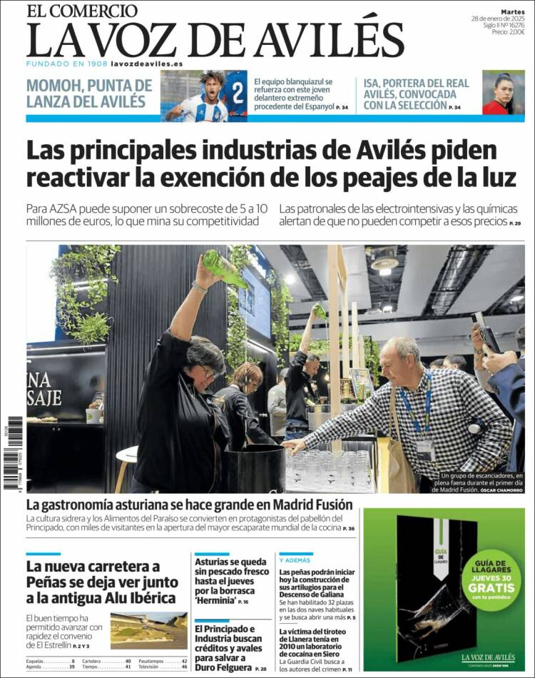 Portada de El Comercio - Avilés (España)