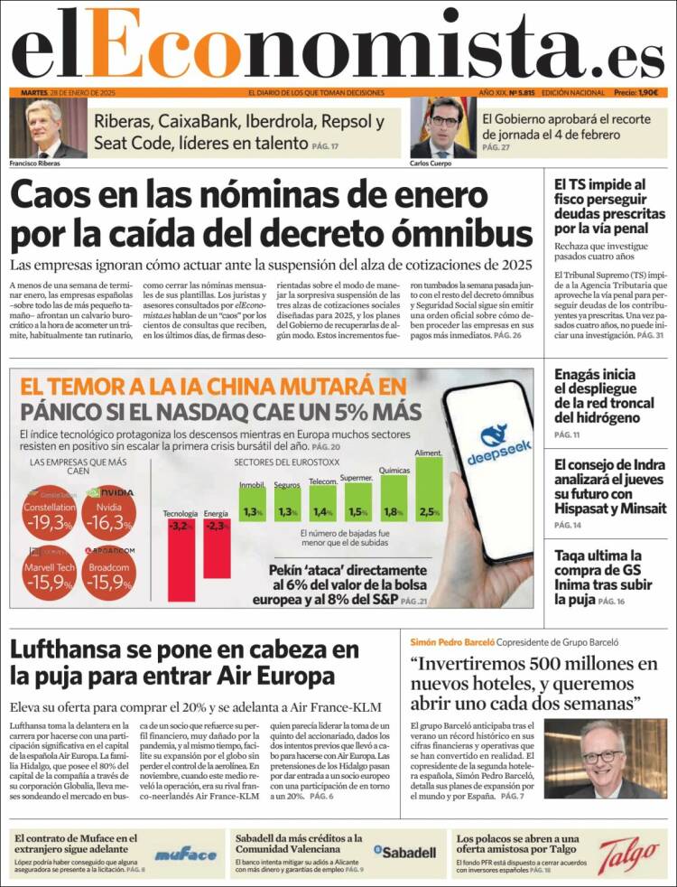 Portada de El Economista (Espa&ntilde;a)