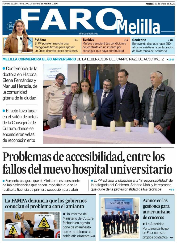 Portada de El Faro de Melilla (España)