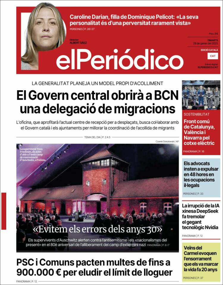 Portada de El Periódico de Catalunya (España)