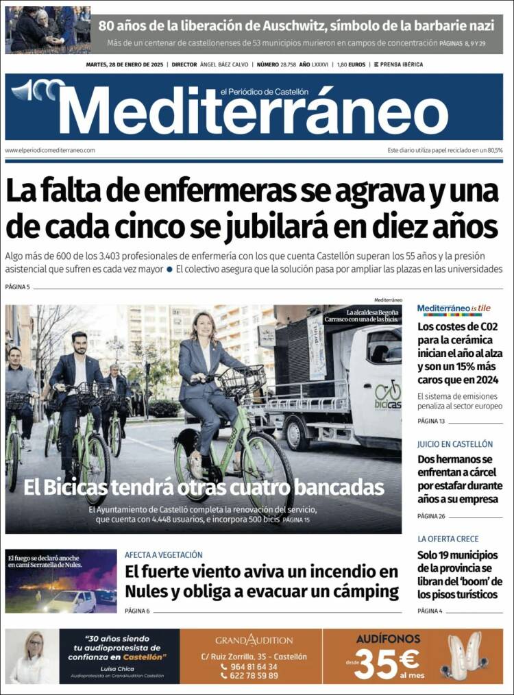 Portada de El Periódico Mediterraneo (España)
