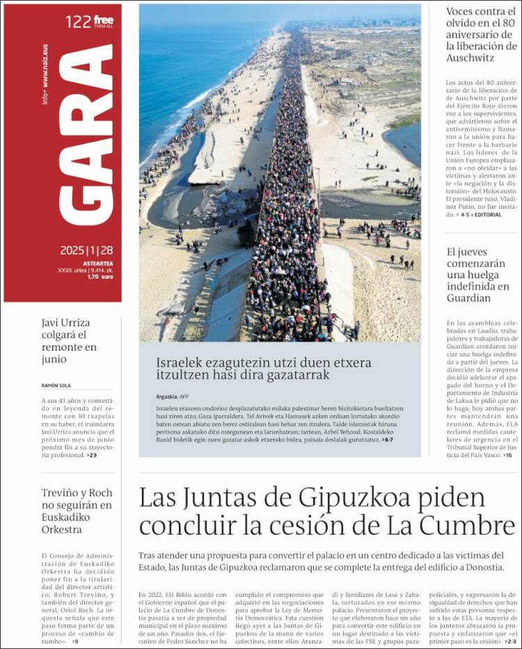 Portada de Gara (España)