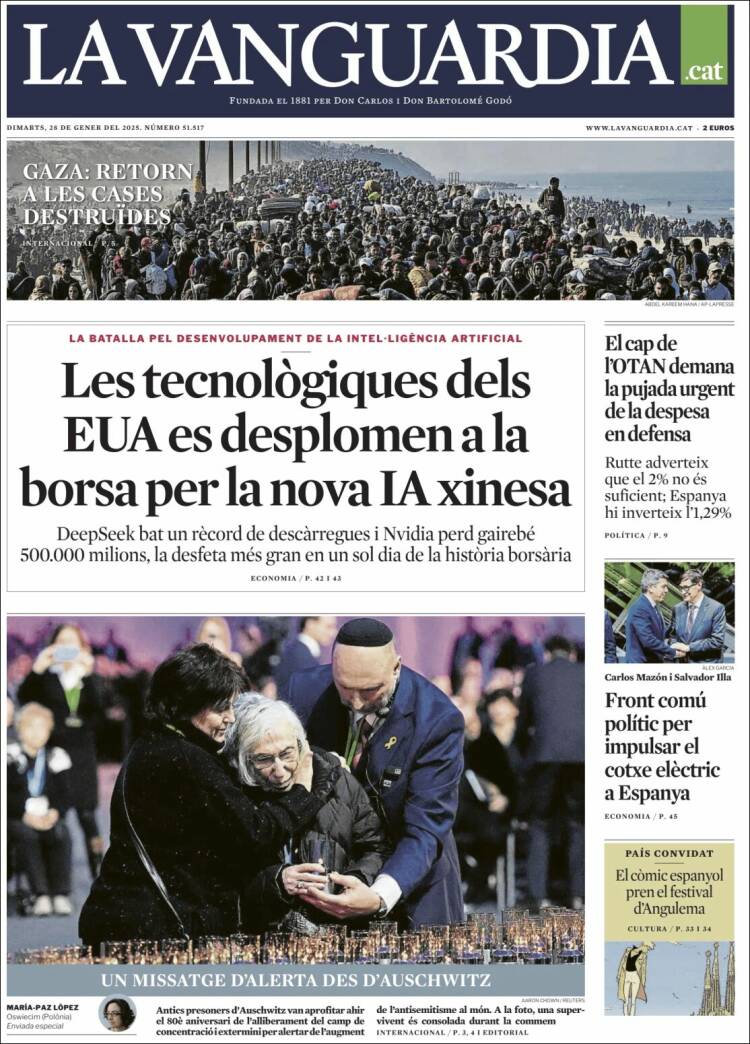 Portada de La Vanguardia (España)