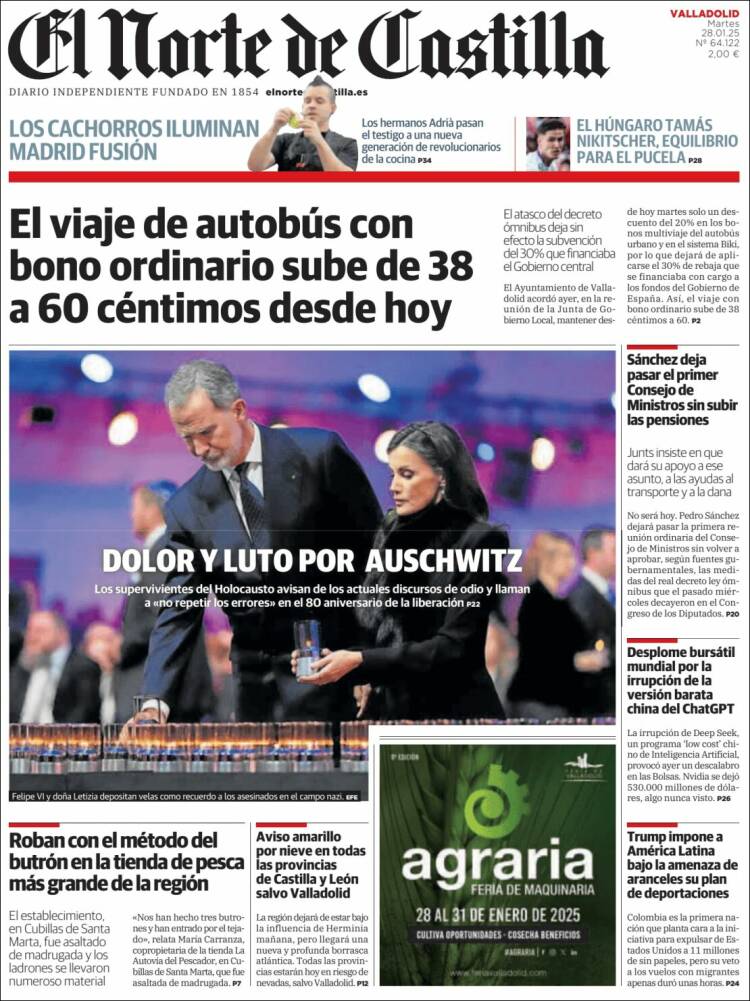 Portada de Norte de Castilla - Valladolid (España)