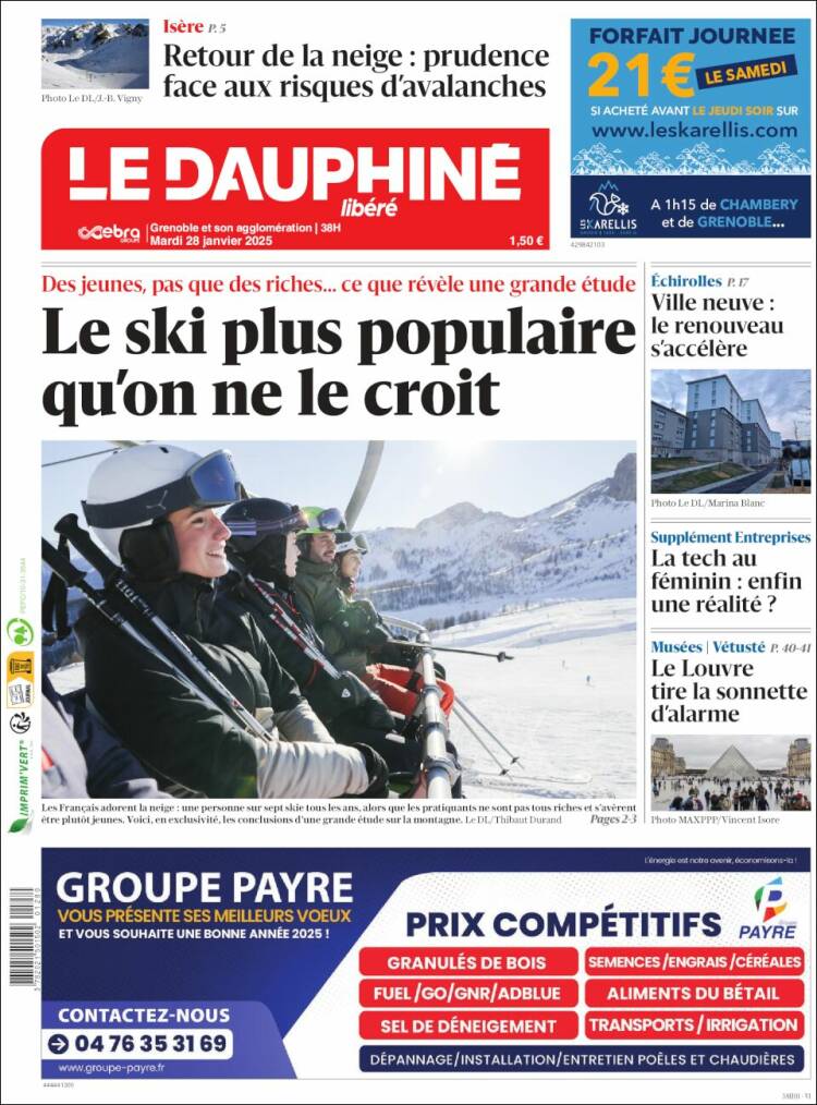 Portada de Le Dauphiné Libéré (Francia)
