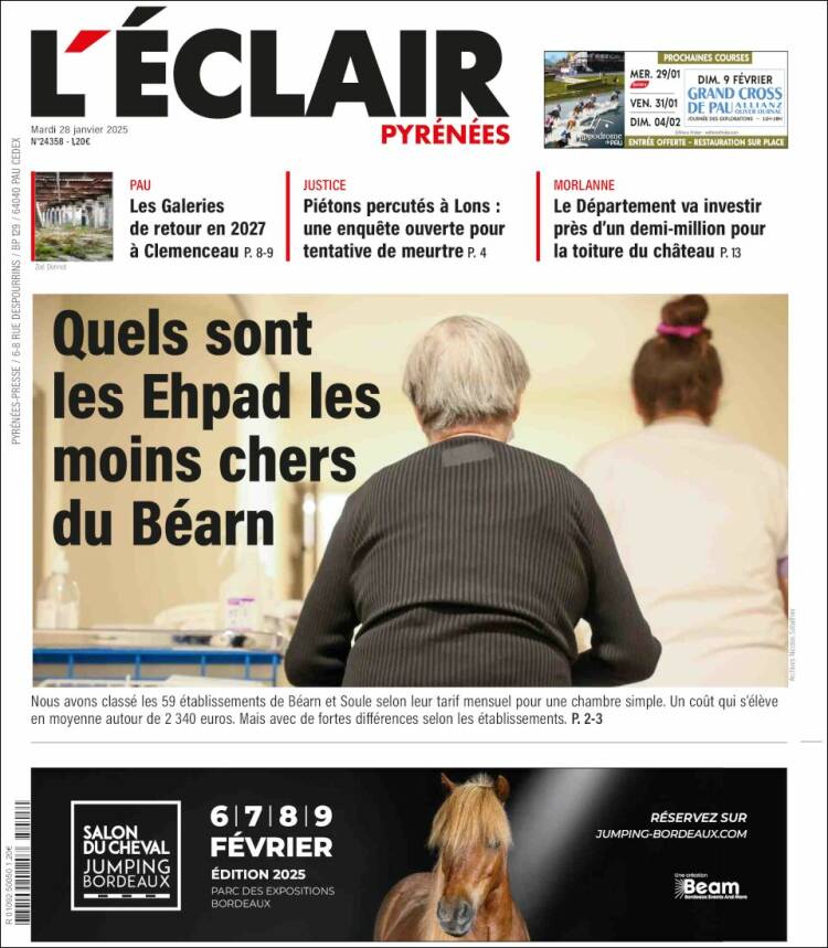 Portada de L'Eclair des Pyrénées (Francia)