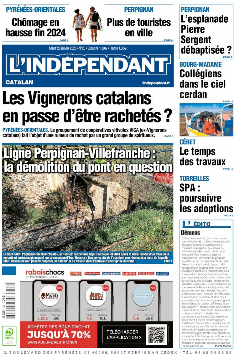 Portada de Le Indépendant (Francia)