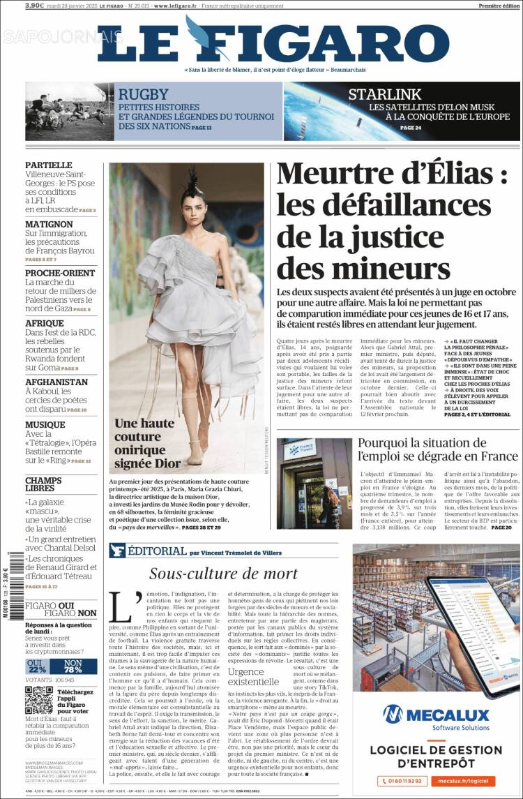 Portada de Le Figaro (Francia)