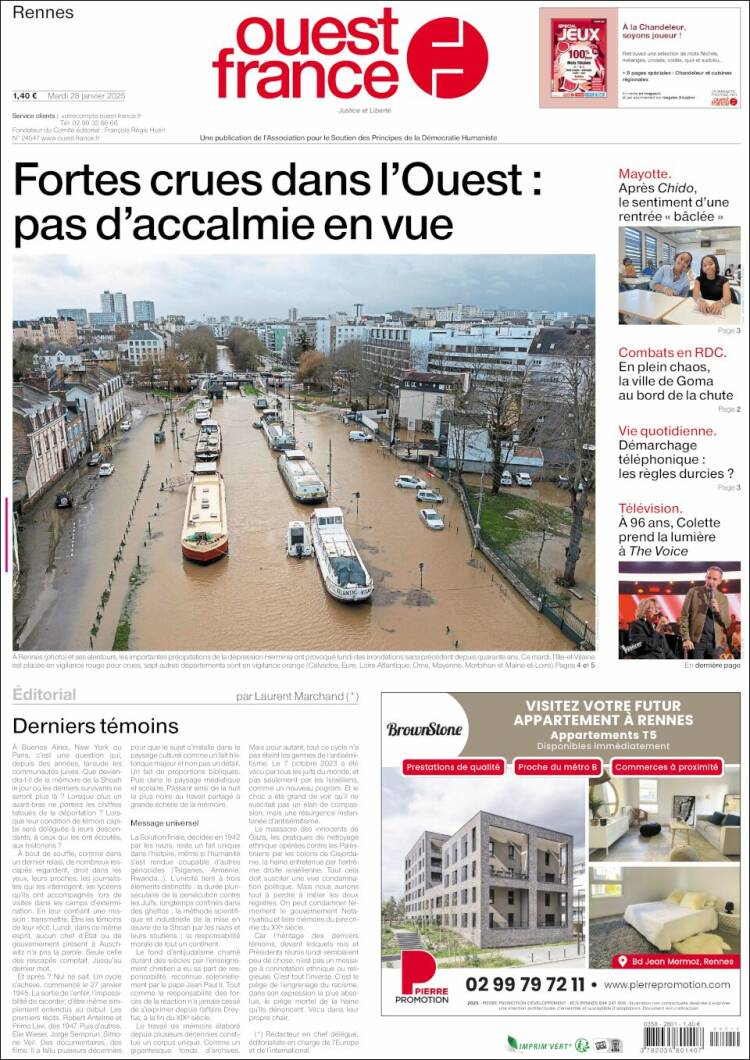 Portada de Ouest France (Francia)