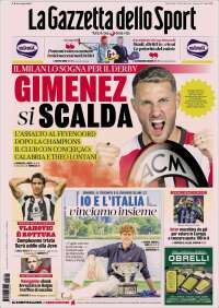 Portada de La Gazzetta dello Sport (Italie)