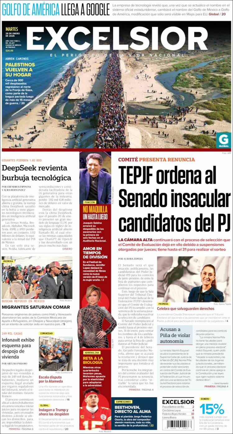 Portada de Excelsior (México)