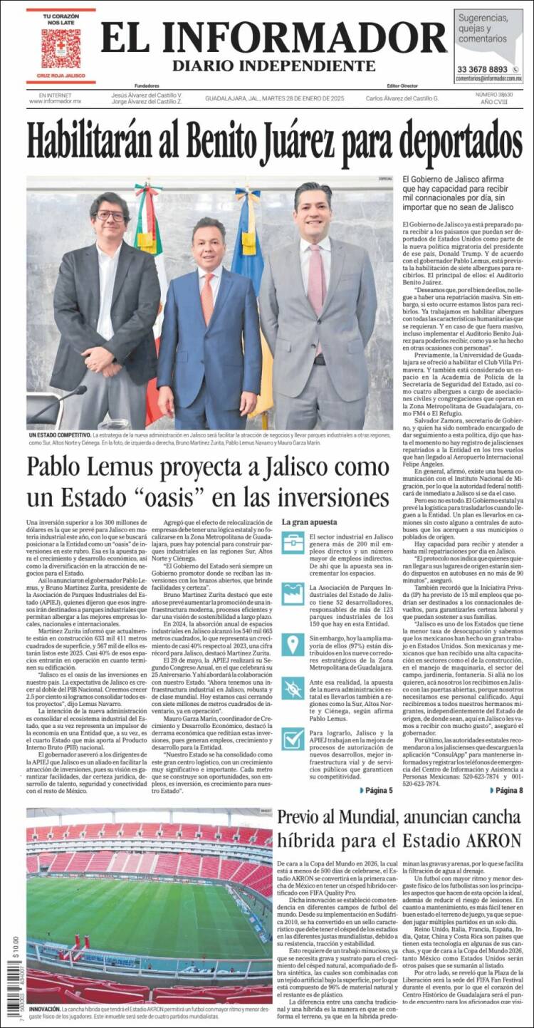 Portada de El Informador (México)