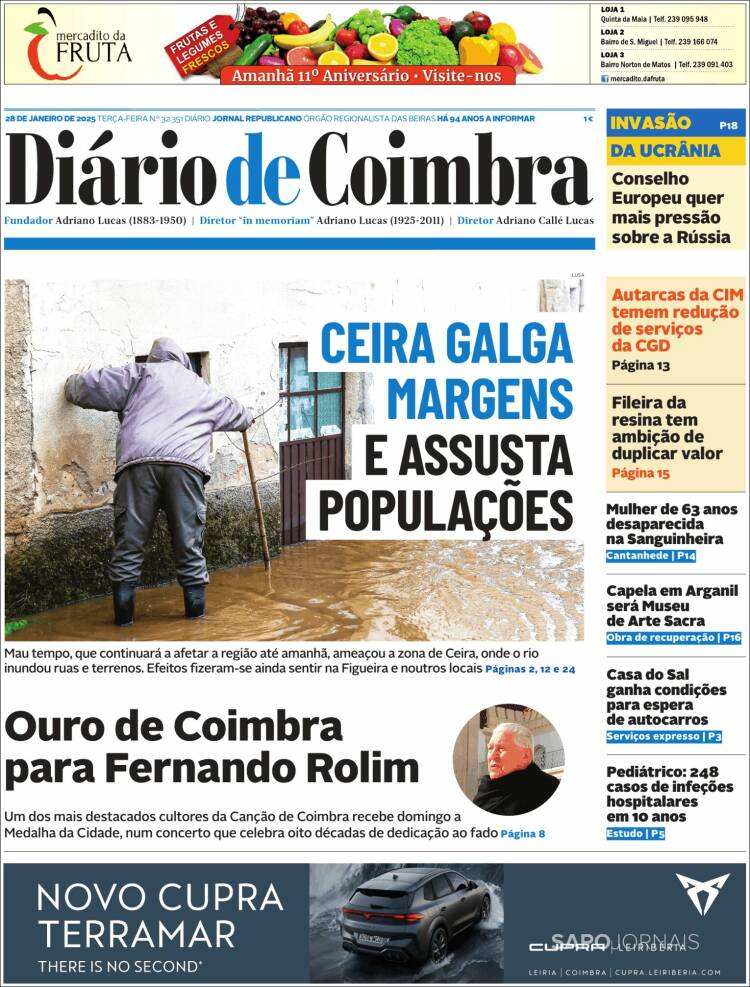 Portada de Diário de Coimbra (Portugal)