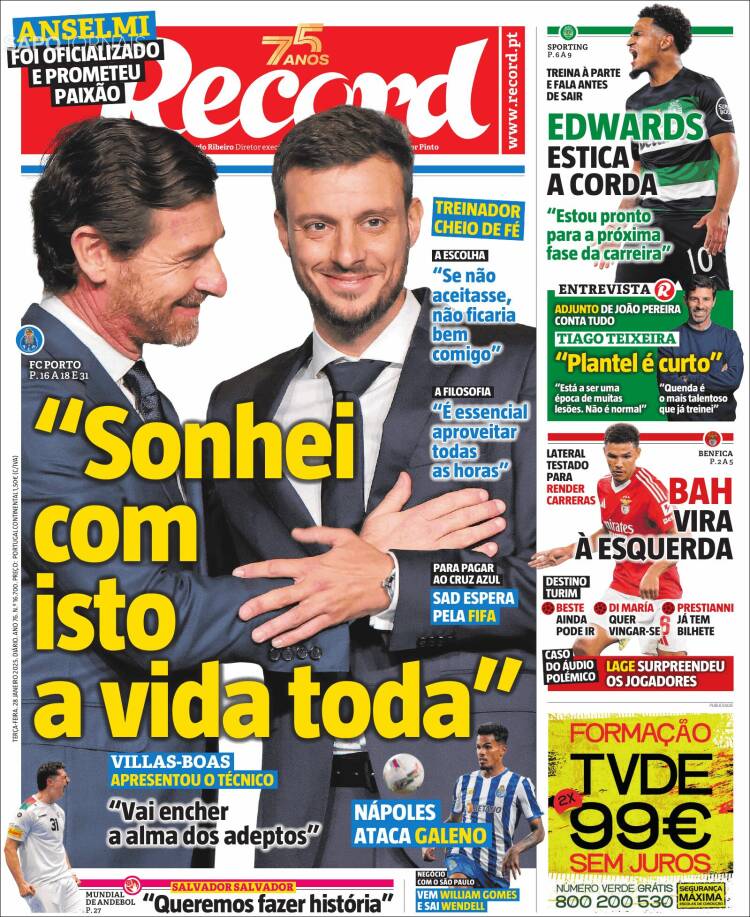 Portada de Record (Portugal)