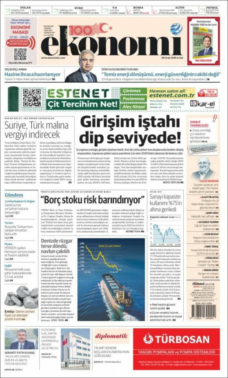 Portada de Dünya (Turquía)