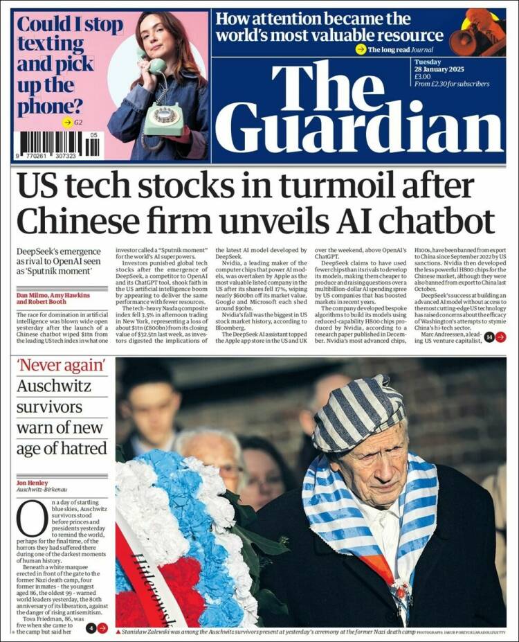 Portada de The Guardian (United Kingdom)