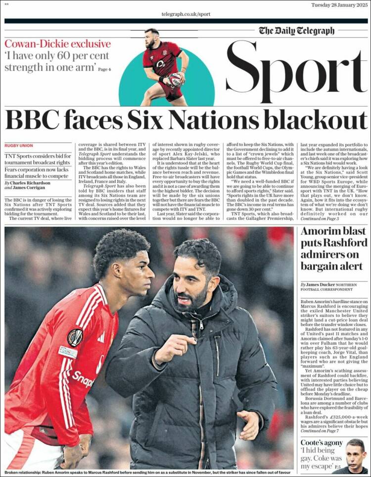 Portada de Telegraph Sport (United Kingdom)