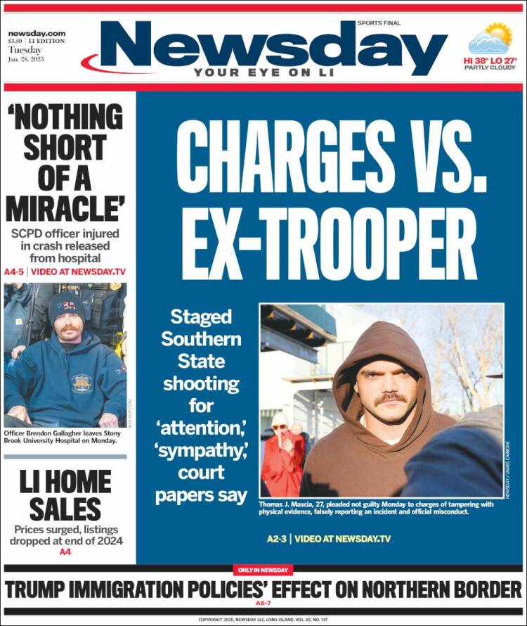 Portada de Newsday (USA)