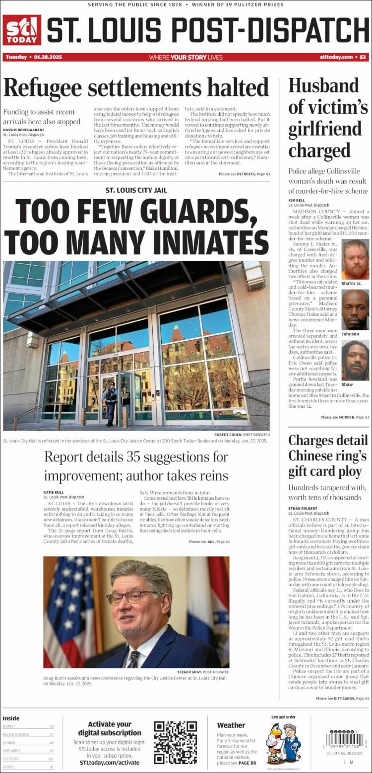 Portada de St. Louis Post-Dispatch (USA)