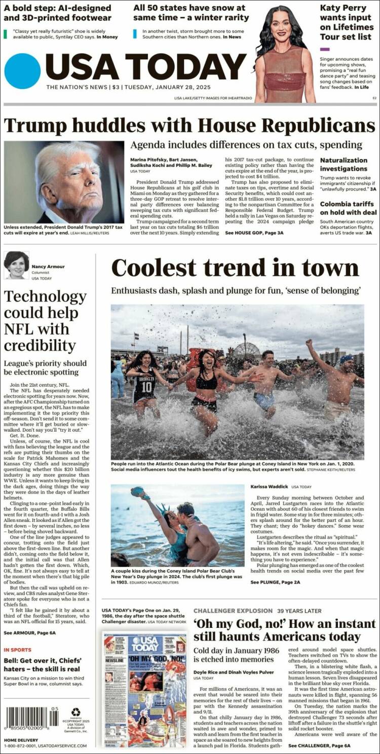 Portada de USA Today (USA)