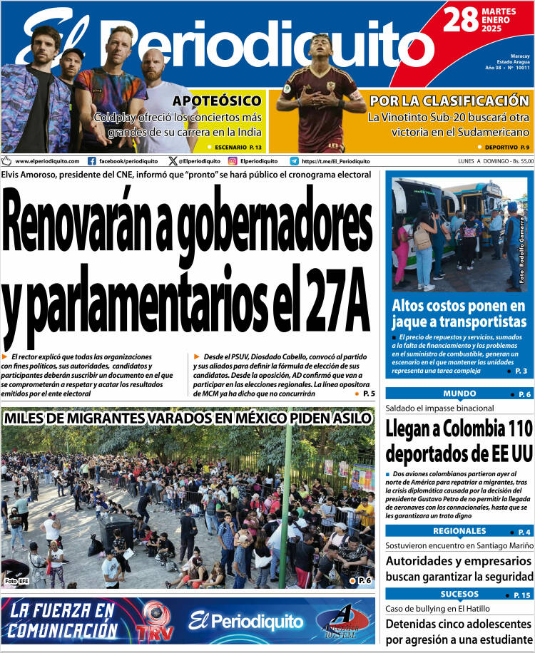 Portada de Periodiquito de Aragua (Venezuela)